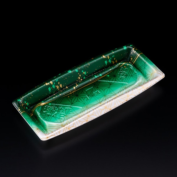 リスパック 寿司容器 おさめ盛 本体 1-4B てんか緑 RSAN106 50枚/袋(ご注文単位14袋)【直送品】