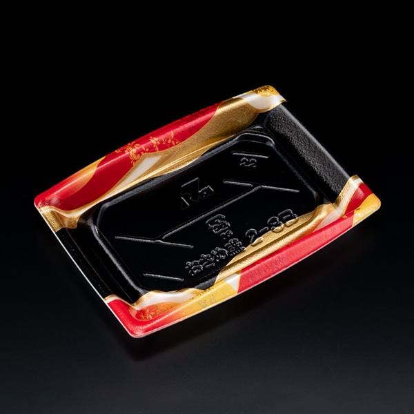 リスパック 寿司容器 おさめ盛 本体 2-3B ひのえ赤 RSAN333 50枚/袋(ご注文単位12袋)【直送品】