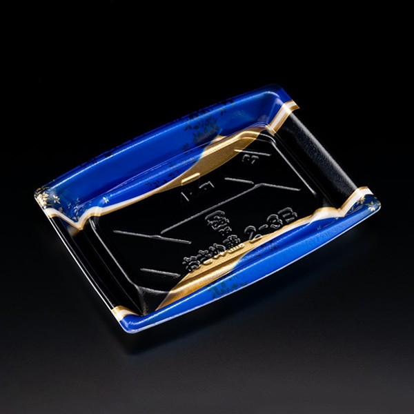 リスパック 寿司容器 おさめ盛 本体 2-3B ひのえ青 RSAN334 50枚/袋(ご注文単位12袋)【直送品】