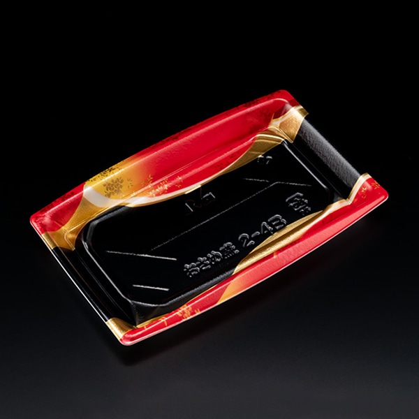 リスパック 寿司容器 おさめ盛 本体 2-4B ひのえ赤 RSAN363 50枚/袋(ご注文単位12袋)【直送品】