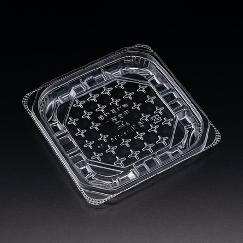 リスパック 軽食容器 バイオ 優角 本体 13-13B クリアー PBQB060 100枚/袋（ご注文単位15袋）【直送品】