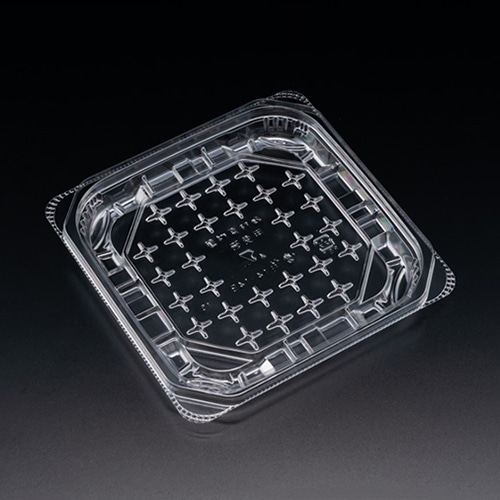 リスパック 軽食容器 バイオ 優角 本体 14-14B クリアー PBQB150 100枚/袋（ご注文単位12袋）【直送品】