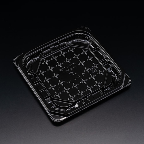 リスパック 軽食容器 バイオ 優角 本体 14-14B 黒 PBQB151 100枚/袋（ご注文単位12袋）【直送品】