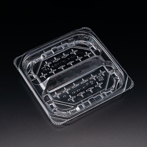 リスパック 軽食容器 バイオ 優角 本体 14-14B-2S クリアー PBQB160 100枚/袋（ご注文単位12袋）【直送品】