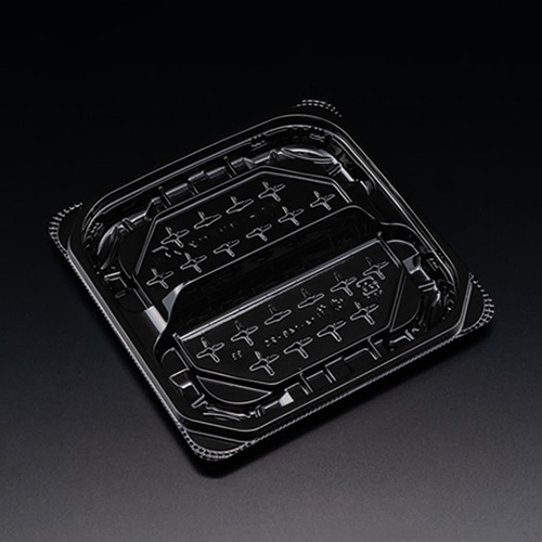 リスパック 軽食容器 バイオ 優角 本体 14-14B-2S 黒 PBQB161 100枚/袋（ご注文単位12袋）【直送品】