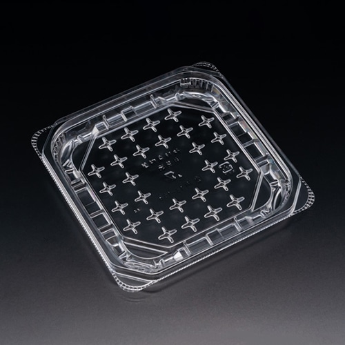 リスパック 軽食容器 バイオ 優角 本体 15-15B クリアー PBQB250 100枚/袋（ご注文単位12袋）【直送品】