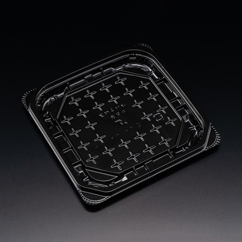 リスパック 軽食容器 バイオ 優角 本体 15-15B 黒 PBQB251 100枚/袋（ご注文単位12袋）【直送品】