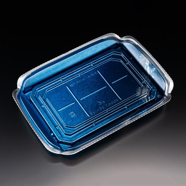 リスパック 刺身容器 バイオ 華ノ枠 本体 25-19B ゆう箔銀 FHNW606 50枚/袋（ご注文単位8袋）【直送品】