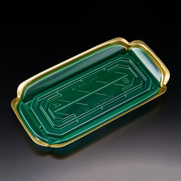 リスパック 刺身容器 バイオ 華ノ枠 本体 25-14B エレガグリーン FHNW557 50枚/袋（ご注文単位12袋）【直送品】