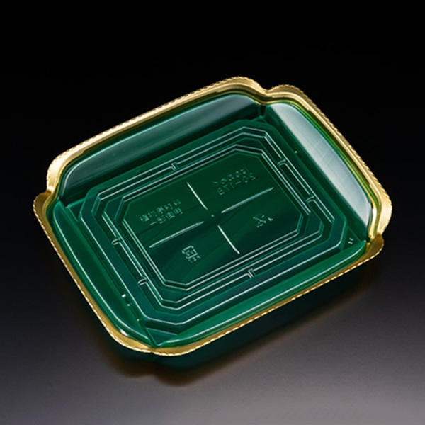 リスパック 刺身容器 バイオ 華ノ枠 本体 20-17B エレガグリーン FHNW407 50枚/袋（ご注文単位12袋）【直送品】