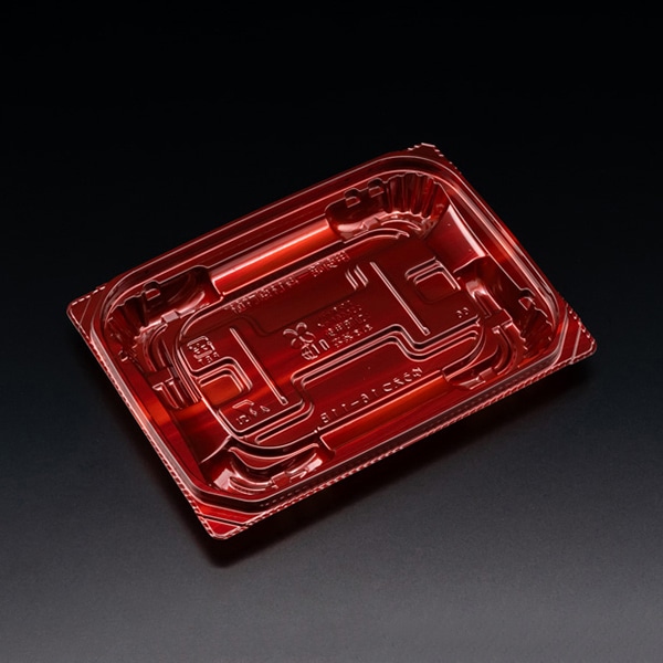 リスパック 惣菜容器 バイオ 優越 本体 16-11B ベロアレッド PBDR294 50枚/袋(ご注文単位24袋)【直送品】