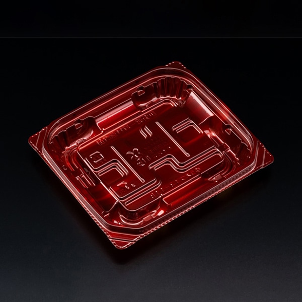リスパック 惣菜容器 バイオ 優越 本体 13-11B ベロアレッド PBDR094 50枚/袋(ご注文単位32袋)【直送品】