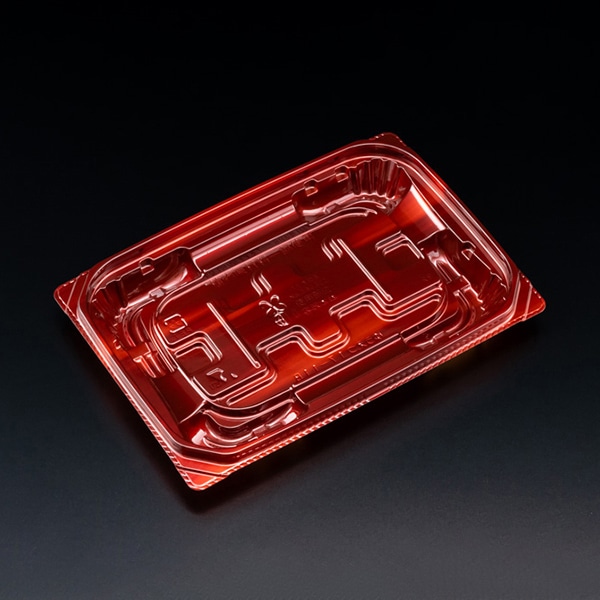 リスパック 惣菜容器 バイオ 優越 本体 17-11B ベロアレッド PBDR334 50枚/袋（ご注文単位24袋）【直送品】
