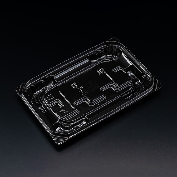 リスパック 惣菜容器 バイオ 優越 本体 18-11B 黒 PBDR411 50枚/袋（ご注文単位24袋）【直送品】