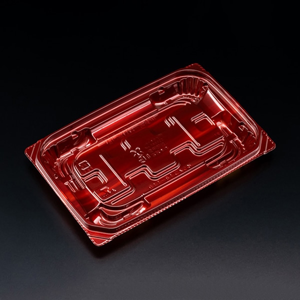 リスパック 惣菜容器 バイオ 優越 本体 18-11B ベロアレッド PBDR414 50枚/袋（ご注文単位24袋）【直送品】