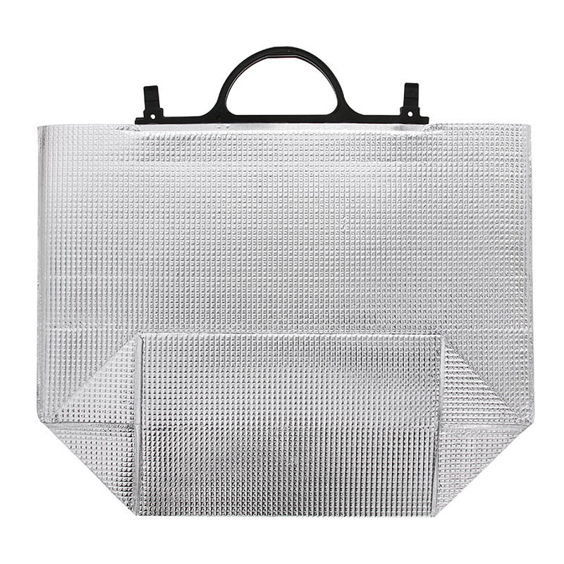 モロフジ 手提げ保冷角底袋 中 黒取手 100枚/箱(ご注文単位1箱)【直送品】