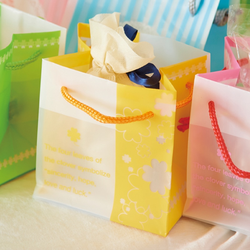 モロフジ 手提げポリ袋 ロゼッタ イエロー 0109116 10枚/袋（ご注文単位20袋）【直送品】