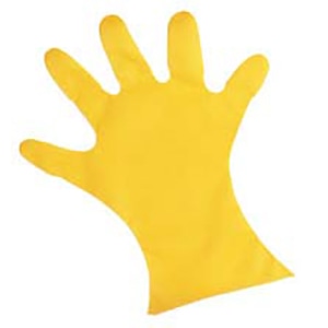 東京パック カラーマイジャストグローブ　#28　化粧箱 五本絞り　200枚入 M　27μ　イエロー 1箱（ご注文単位1箱）【直送品】