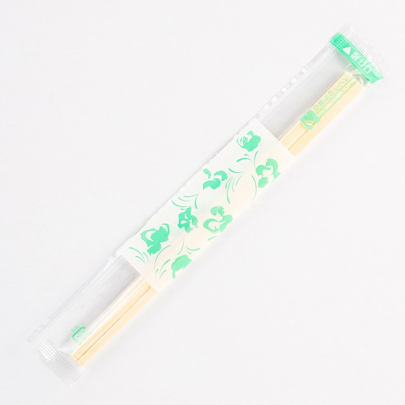 コンドル産業 割りばし アスペン元禄箸 フラワーグリーン OP完封 7寸 楊枝無し 711300 100膳/袋(ご注文単位40袋)【直送品】