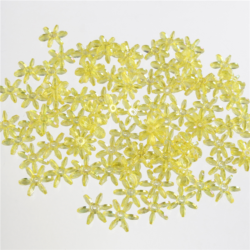 島村 フラワービーズ 200個入り デラックスDX 14mm イエロー ASH-FL14-5 1袋(ご注文単位1袋)【直送品】