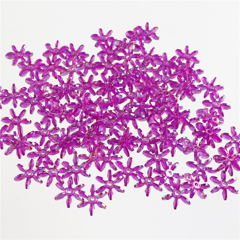 島村 フラワービーズ 200個入り デラックスDX 14mm パープル ASH-FL14-12 1袋（ご注文単位1袋）【直送品】