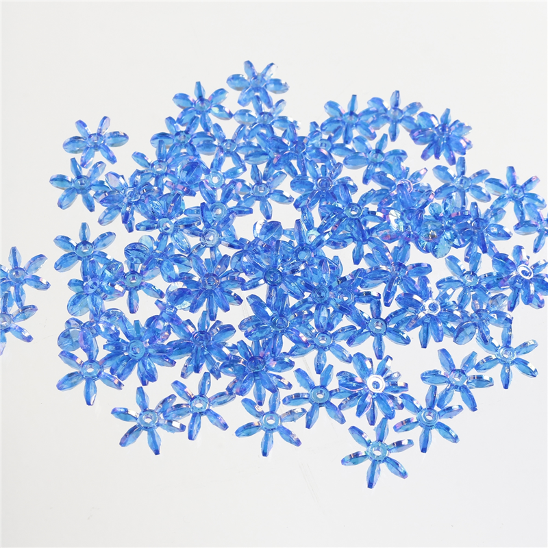 島村 フラワービーズ 200個入り デラックスDX 14mm ブルー ASH-FL14-13 1袋（ご注文単位1袋）【直送品】