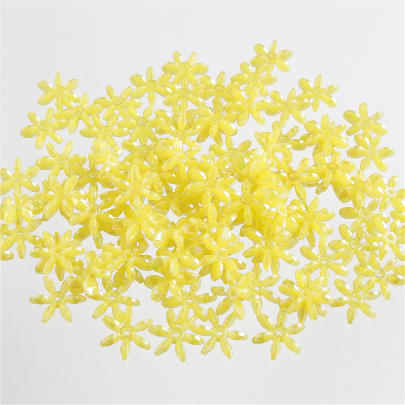 島村 フラワービーズ 200個入り デラックスDX 14mm イエロー ASH-FL14-17 1袋（ご注文単位1袋）【直送品】
