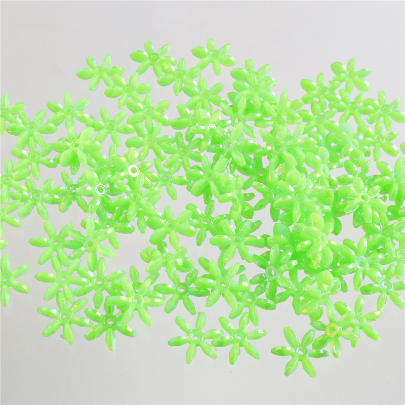 島村 フラワービーズ 200個入り デラックスDX 14mm グリーン ASH-FL14-18 1袋（ご注文単位1袋）【直送品】