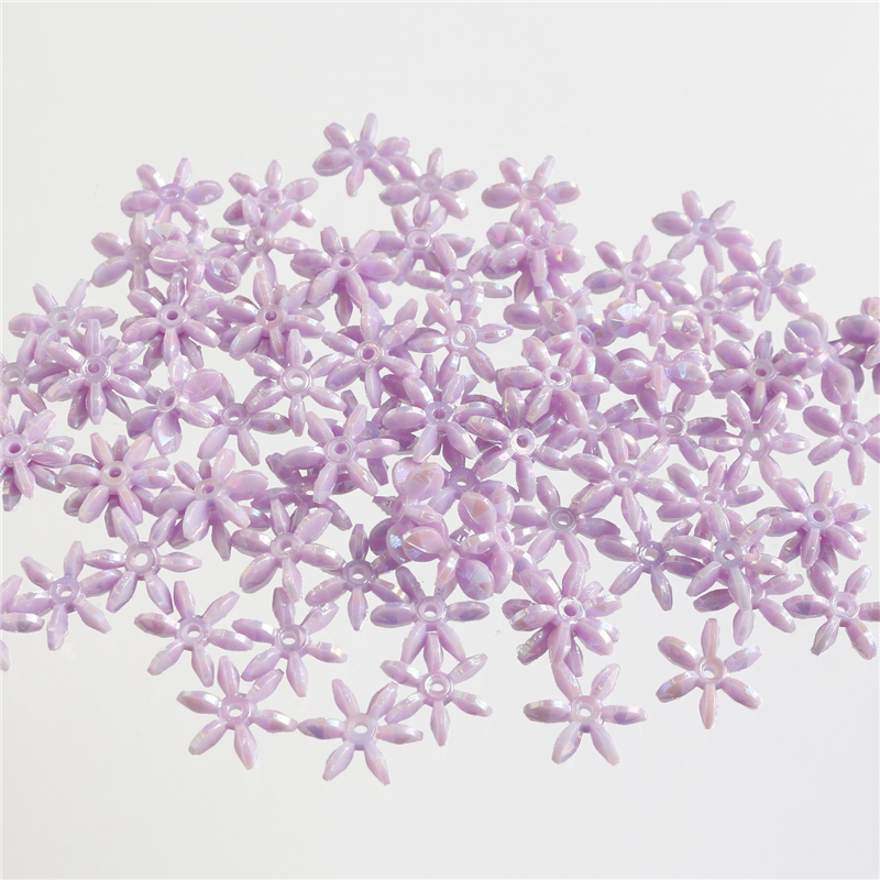 島村 フラワービーズ 200個入り デラックスDX 14mm パープル ASH-FL14-20 1袋（ご注文単位1袋）【直送品】