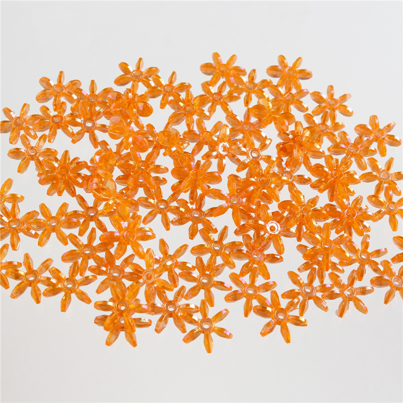 島村 フラワービーズ 200個入り デラックスDX 14mm オレンジ ASH-FL14-21 1袋（ご注文単位1袋）【直送品】