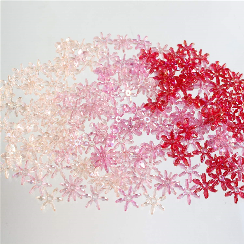 島村 フラワービーズ ピンク・レッド系 14mm 200個入 ASH-FL14-M2 1袋（ご注文単位1袋）【直送品】