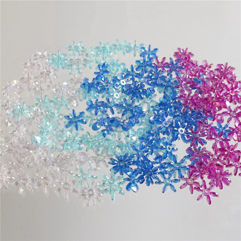 島村 フラワービーズ ブルー・パープル系 14mm 200個入 ASH-FL14-M4 1袋(ご注文単位1袋)【直送品】