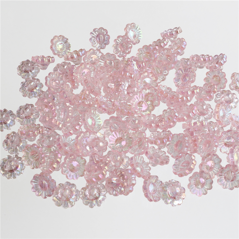 島村 ニューフラワービーズ 100個入り デラックスDX 12mm うすピンク クリア ASH-NYFL12DX-2 1袋（ご注文単位1袋）【直送品】