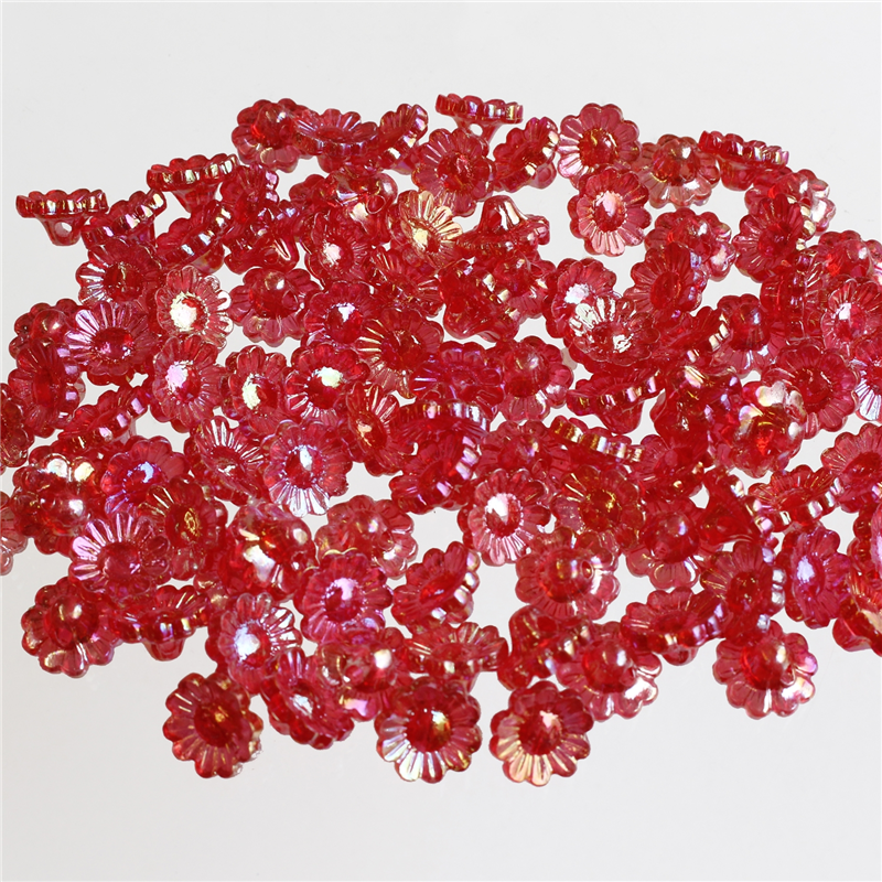 島村 ニューフラワービーズ 100個入り デラックスDX 12mm レッド ASH-NYFL12DX-4 1袋（ご注文単位1袋）【直送品】