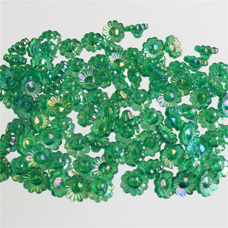 島村 ニューフラワービーズ 100個入り デラックスDX 12mm グリーン ASH-NYFL12DX-8 1袋（ご注文単位1袋）【直送品】