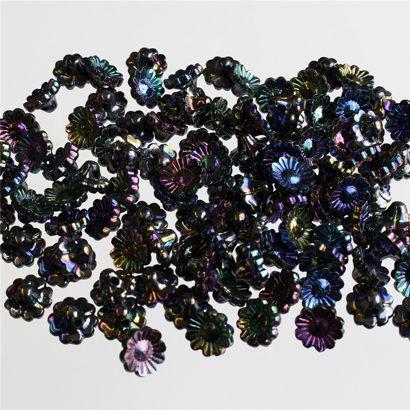島村 ニューフラワービーズ 100個入り デラックスDX 12mm 玉虫色 ASH-NYFL12DX-10 1袋（ご注文単位1袋）【直送品】