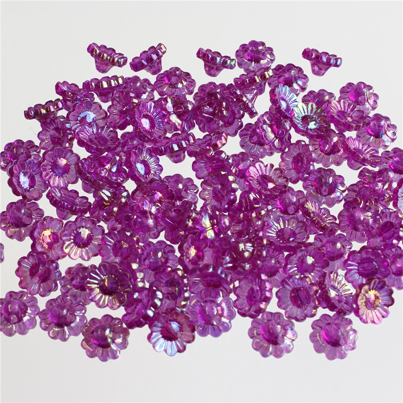 島村 ニューフラワービーズ 100個入り デラックスDX 12mm パープル ASH-NYFL12DX-12 1袋（ご注文単位1袋）【直送品】