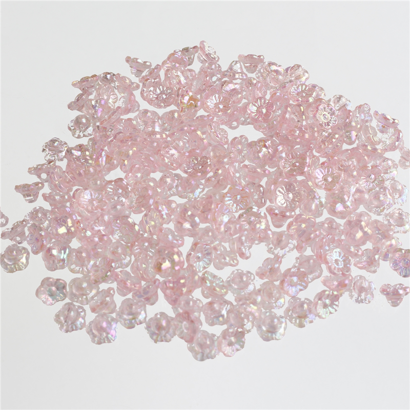 島村 ニューフラワービーズ 200個入り デラックスDX 8mm うすピンク クリア ASH-NYFL8DX-2 1袋（ご注文単位1袋）【直送品】