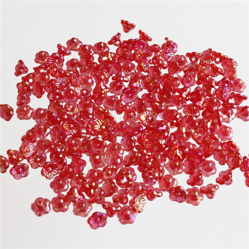 島村 ニューフラワービーズ 200個入り デラックスDX 8mm レッド ASH-NYFL8DX-4 1袋（ご注文単位1袋）【直送品】