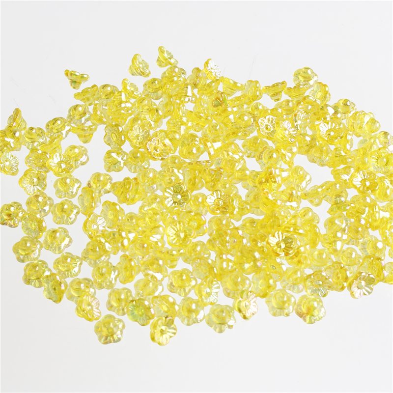 島村 ニューフラワービーズ 200個入り デラックスDX 8mm イエロー ASH-NYFL8DX-5 1袋（ご注文単位1袋）【直送品】