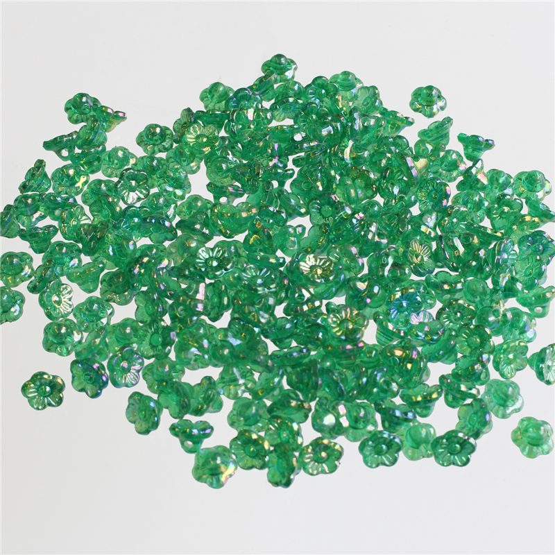 島村 ニューフラワービーズ 200個入り デラックスDX 8mm グリーン ASH-NYFL8DX-8 1袋（ご注文単位1袋）【直送品】