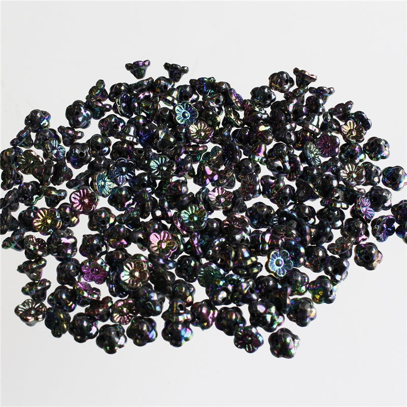 島村 ニューフラワービーズ 200個入り デラックスDX 8mm 玉虫色 ASH-NYFL8DX-10 1袋（ご注文単位1袋）【直送品】