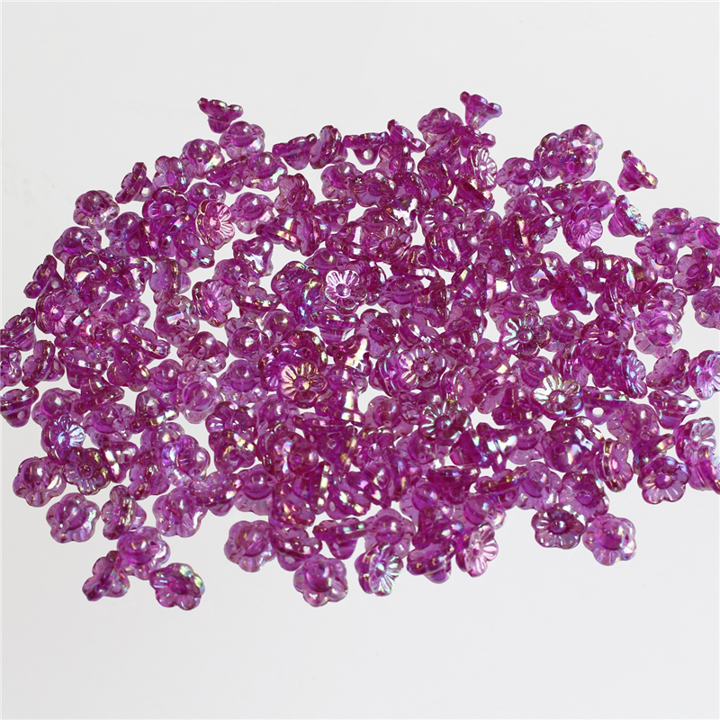 島村 ニューフラワービーズ 200個入り デラックスDX 8mm パープル ASH-NYFL8DX-12 1袋（ご注文単位1袋）【直送品】