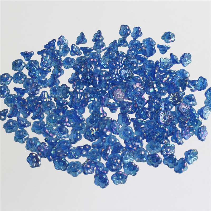 島村 ニューフラワービーズ 200個入り デラックスDX 8mm ブルー ASH-NYFL8DX-13 1袋（ご注文単位1袋）【直送品】