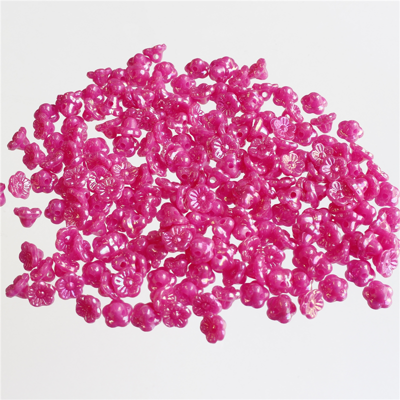 島村 ニューフラワービーズ 200個入り デラックスDX 8mm ショッキングピンク ASH-NYFL8DX-15 1袋（ご注文単位1袋）【直送品】