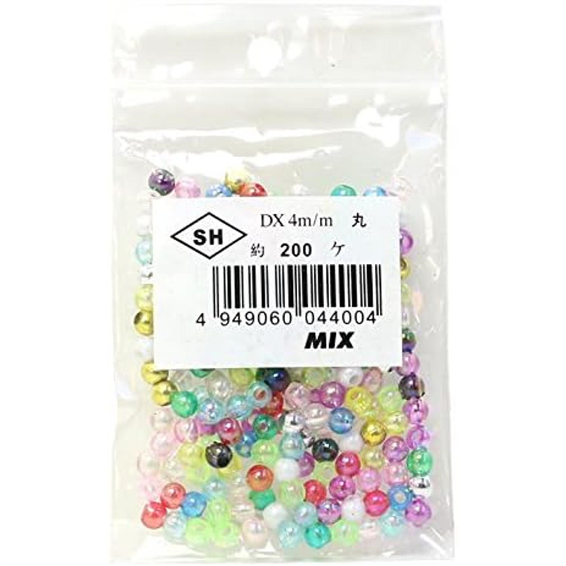 島村 丸ビーズ 200個入り DX 4mm MIX ASH-DX4M-MIX 1袋（ご注文単位1袋）【直送品】