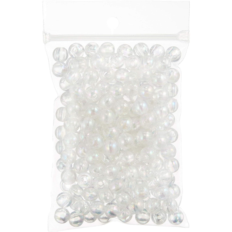 島村 丸ビーズ 200個入り デラックスDX 8mm オーロラ クリア ASH-DX8M-1 1袋（ご注文単位1袋）【直送品】