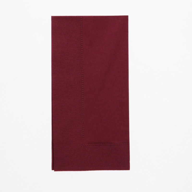 オリエンタル紙業 カラー紙ナプキン 2プライナプキン 8折 約45cm ワインレッド 50枚/袋