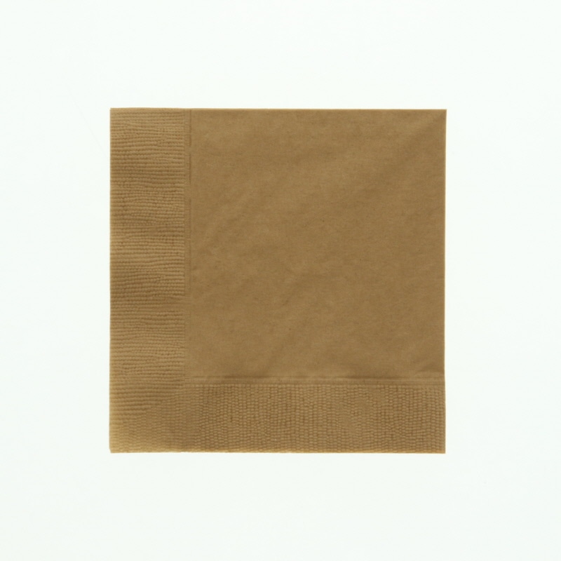 オリエンタル紙業 カラー紙ナプキン 2プライナプキン 4折 約25cm マロングラッセ 50枚/袋