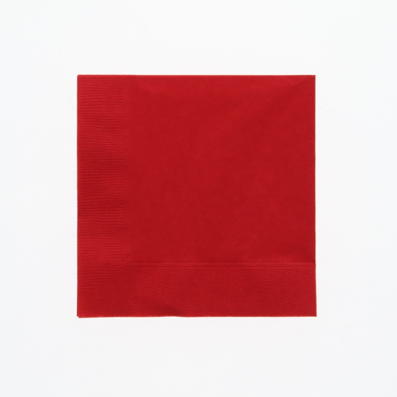 オリエンタル紙業 カラー紙ナプキン 2プライナプキン 4折 約25cm イタリアンレッド 50枚/袋